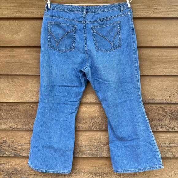 Lane Bryant Venezia Womens 22 Petite Stretch Flare Jeans Medium Wash Denim - Picture 3 of 12